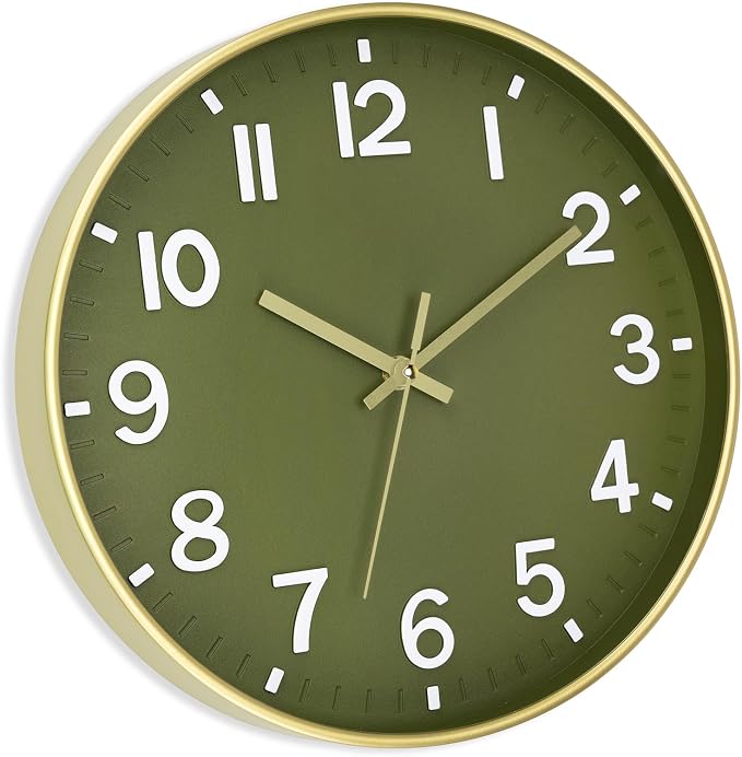 Foxtop Modern Wall Clock Silent Non-Ticking Battery Operated Round Quartz 12 - Image 8