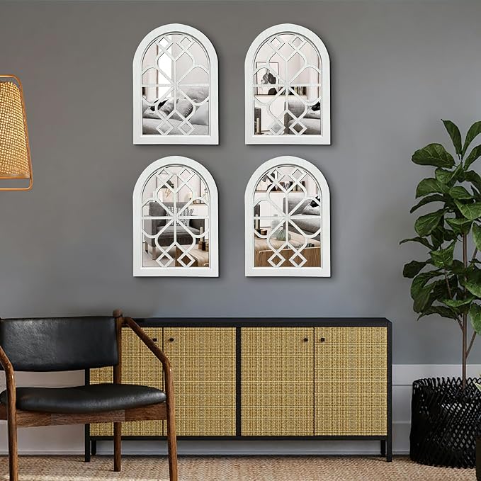 ZEXUIRU 4 Set. Rustic Wall Mirrors - Image 2