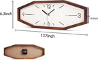 DaguyS Wooden Retro Wall Clocks, 18 Inches Square Clocks Rectangular Wall Clock - Image 2
