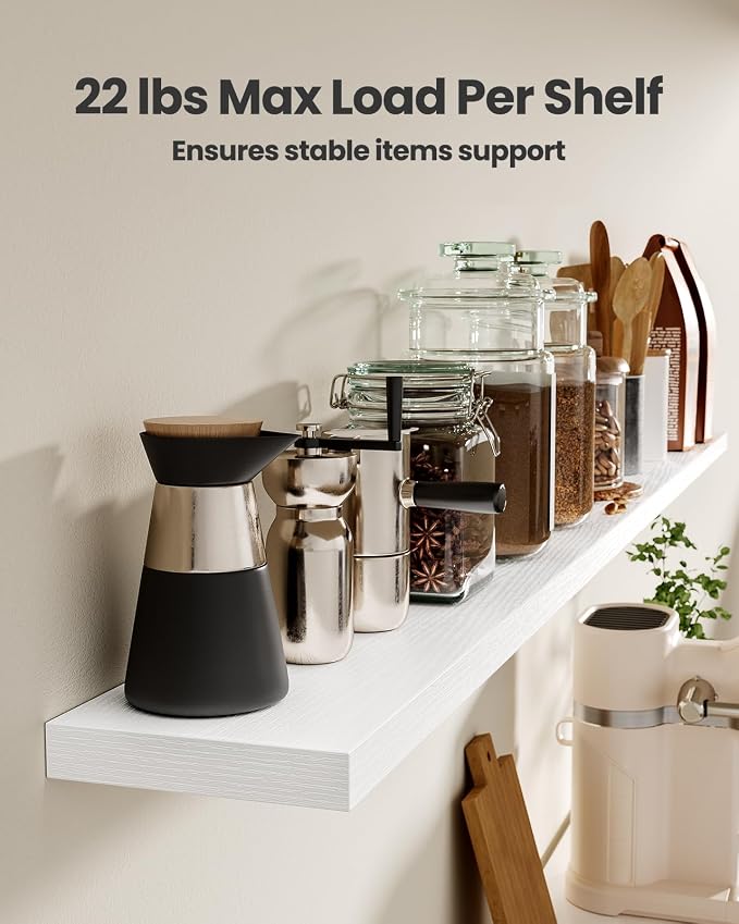 AMADA HOMEFURNISHING 35.4" L Floating Shelves, Wall Shelves Set of 3 - Image 4