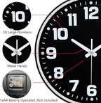 Modern Silent Wall Clock, 12 Inch Non-Ticking Battery Operated Clock, Round - Image 6
