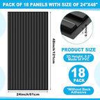 Nuanchu 18 Pack 4x2 FT 3D Slat Wall Panels Large PVC Fluted Panel Decorative - Image 2