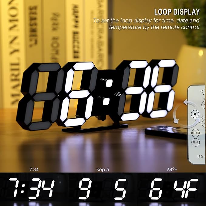 KOSUMOSU Digital Clock 3D LED Wall Clock - Image 3