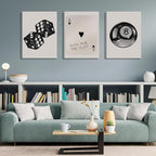 BOKPEN 3Pcs Black and White Poker Dice Canvas Wall Art Funky Retro Y2K Trendy - Image 3