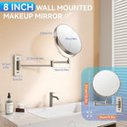Auxmir 1X/30X Wall Mounted Makeup Mirror, Double-Sided Magnifying Mirror - Image 4