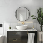 Sunniry Black Circle Mirror, Round Bathroom Mirror 20 inch, Round Wall Mirror - Image 4
