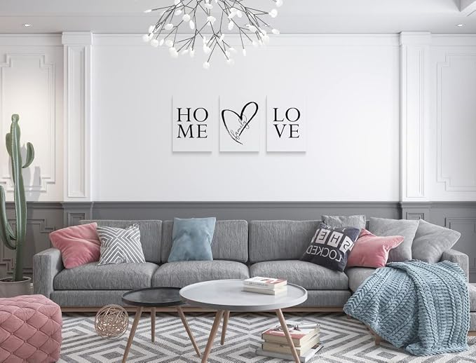 GUBIYU Home Love Wall Art Set of 3 Prints, 20x28 inches, Contemporary - Image 3