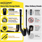 GEEDAR 6 Packs Heavy Duty Garage Storage Ladder Hooks Kayak Storage Utility - Image 2