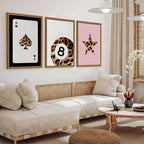 Pink and Black Leopard Wall Art, Lucky Girl 8 Ball Wall Decor Set of 3 Cheetah - Image 6