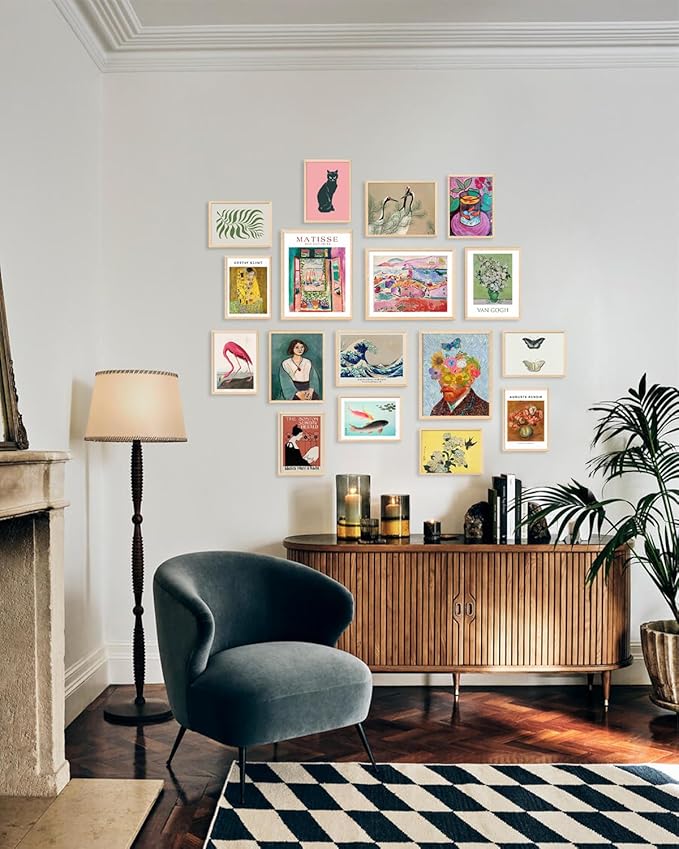 KBKBART Set of 17 Eclectic Wall Art Prints, Colorful Maximalist Wall Decor - Image 4