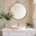 Sunniry Gold Circle Mirror, Round Mirror 20 inch, Round Wall Mirrors - Image 3
