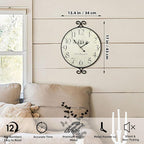 Farmhouse Wall Clock, 17H×13.4D Inch, Wrought Iron Frame - Image 2