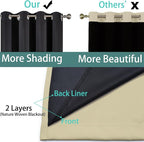 Yakamok 100% Blackout Lined Panels, Thermal Insulated Blackout Curtains - Image 5