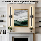 Battery Operated Wall Sconces Set of 2, Dimmable 8000mAh Rechargeable Wall - Image 4