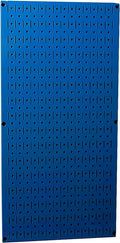 Wall Control Pegboard 32in x 16in Blue Metal Pegboard Tool Board Panel by Wall+Control