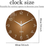 XNM 24 Inch Brown Wall Clock Analog Large Wall Clocks - Image 3