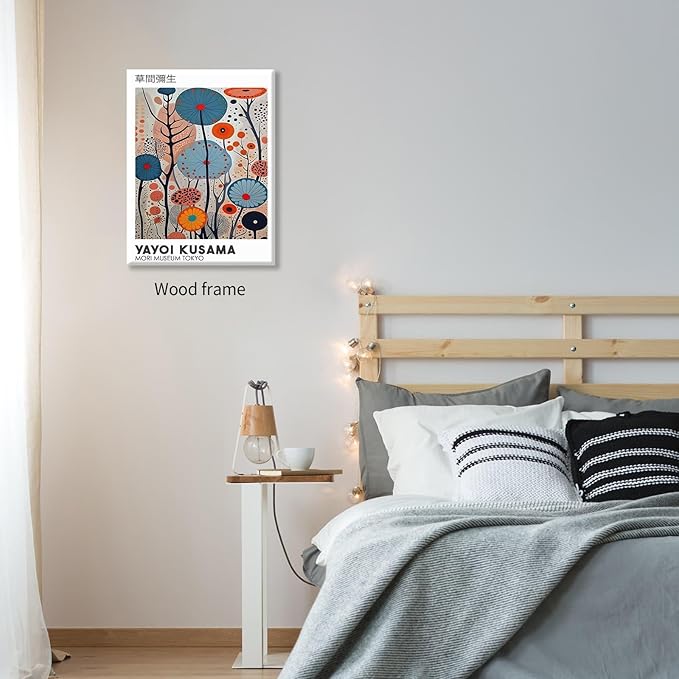 Yayoi Kusama Framed Wall Art 24x36in Vintage Japanese Painting Posters Tokyo - Image 3