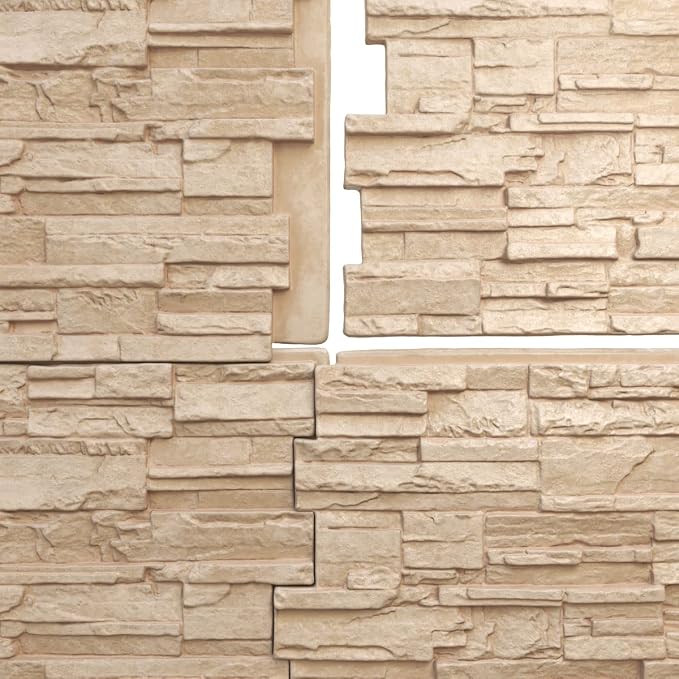 EverStone Cascade Faux Stone Panel, 48 5/8"W x 24 3/4"H x 1 1/4"D, Ocean Floor - Image 9