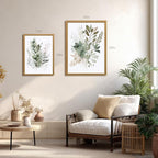 LLEEMPI Sage Green Wall Art Set of 3, Modern Watercolor Botanical Wall Decor - Image 4