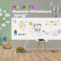 Magnetic Whiteboard Contact Paper 79"x18" Adhesive Magnetic Dry Erase White by Ykall