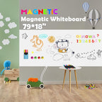 Magnetic Whiteboard Contact Paper 79"x18" Adhesive Magnetic Dry Erase White by Ykall