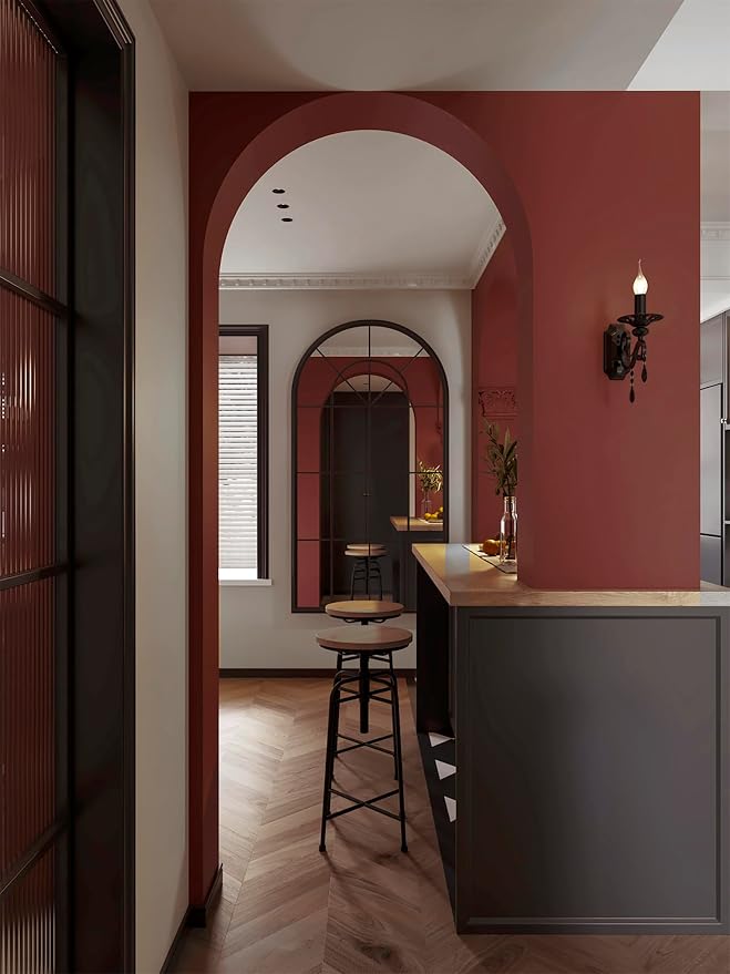 Dimoon 78.7''x17.7''Brick Red Peel and Stick Wallpaper Contact Paper Modern - Image 5