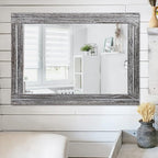 AAZZKANG Rustic Mirror Large 26"x18" Wood Framed Wall Mirrors Rectangle - Image 5