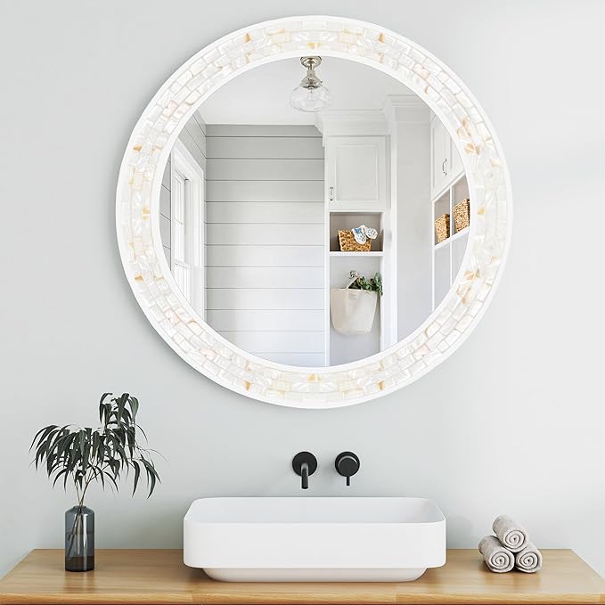 Tanmicoshomy Round Bathroom Mirror 26 Inch, Circle Mirror - Image 6