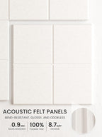 Bumusty Large Felt Bulletin Board, 30 Push Pins, 40 Adhesive Tabs, Milky White - Image 3