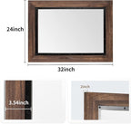 YOSHOOT Rustic Wooden Framed Wall Mirror, Natural Wood and Iron Bathroom Vanity - Image 3