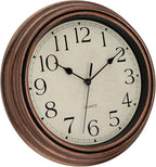 Foxtop Vintage Copper Wall Clock 12 Inch Silent Non Ticking Battery Operated - Image 7