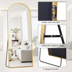 Rowjut Full Length Mirror Arched Floor Length Mirrors, Aluminum Frame - Image 5