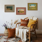 Framed Vintage Western Landscape Wall Art Set of 3, Striped Postcards Southwest - Image 8