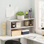 Furinno Helena Kitchen Counter Stackable Organizer Shelf, Marble White - Image 2