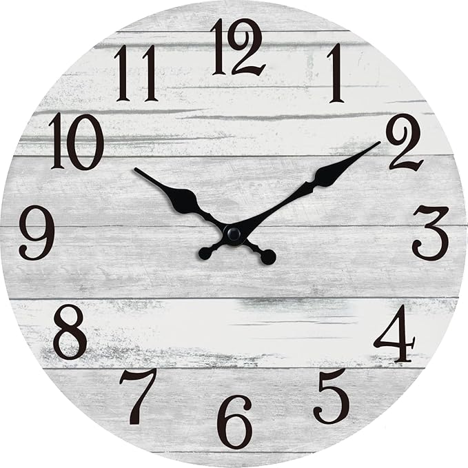 KECYET Wall Clock Battery Operated 8 Inch Gray Silent Non Ticking Country by KECYETWALLCLOCK