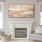 YJYart Canvas Wall Art Gold Living Room Decor Pink Canvas Art Room Decor - Image 5