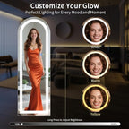 Koonmi LED Arched Full Length Mirror, Lighted Floor Mirrors - Image 3