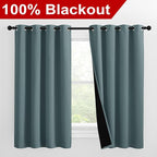 NICETOWN 100% Blackout Curtains 57 inches Long, Double-Deck Completely Blackout - Image 2