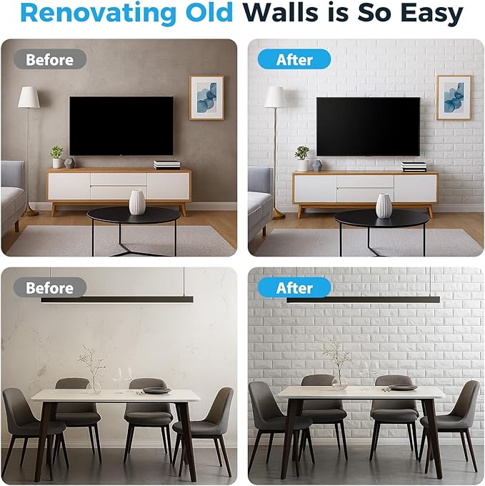 30 Pcs 3D Wall Panels, Self Adhesive Waterproof Foam Faux Brick Paneling - Image 4