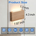 Wood Wall Sconce Indoor Wall Lights Hardwired 2 Pack Up and Down Wall Mount - Image 4