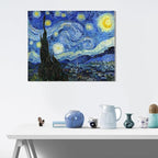 Van Gogh Canvas Wall Art: Starry Night Landscape Painting Picture Reproduction - Image 3