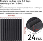 Focusound 24 Pack Black Grey Acoustic Foam Panels 1" x 12" x 12" Sound Proof - Image 5