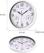 8 Inch White Wall Clock, Sweep Silent Movement Accurate Clocks - Image 4