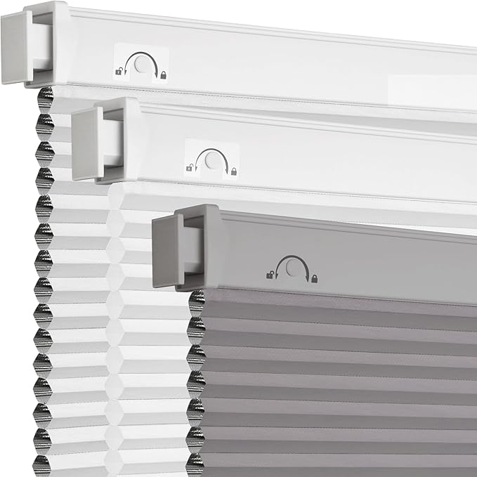 Grandekor No Drill No Tools Cordless Cellular Shades, 32.5" W x 64" H, UV by Grandekor