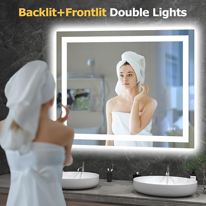 Hivone 40X32 LED Bathroom Mirror - Image 2