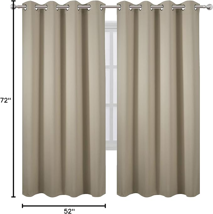 LEMOMO Beige Thermal Blackout Curtains/52 x 72 Inch/Set of 2 Panels Room - Image 10
