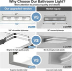 360° Rotate LED Bathroom Vanity Light Fixtures, 1600LM Acrylic Chrome Vanity - Image 2