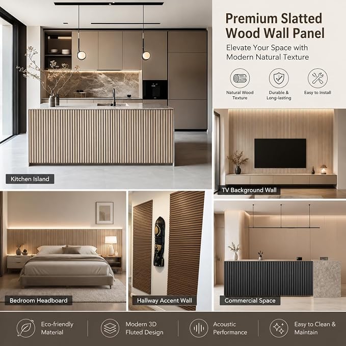 94.5 x 23.6 in Acoustic Wood Wall Panels, 3D Flexible Soundproof Absorbing - Image 7