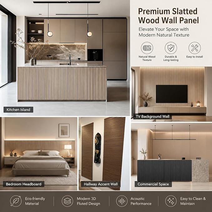 94.5 x 23.6 in Acoustic Wood Wall Panels, 3D Flexible Soundproof Wall Panels - Image 7
