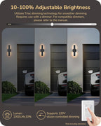 EDISHINE 2 Pack LED Outdoor Wall Lights Dimmable, 3000K 4000K 5000K, 15.7" - Image 5